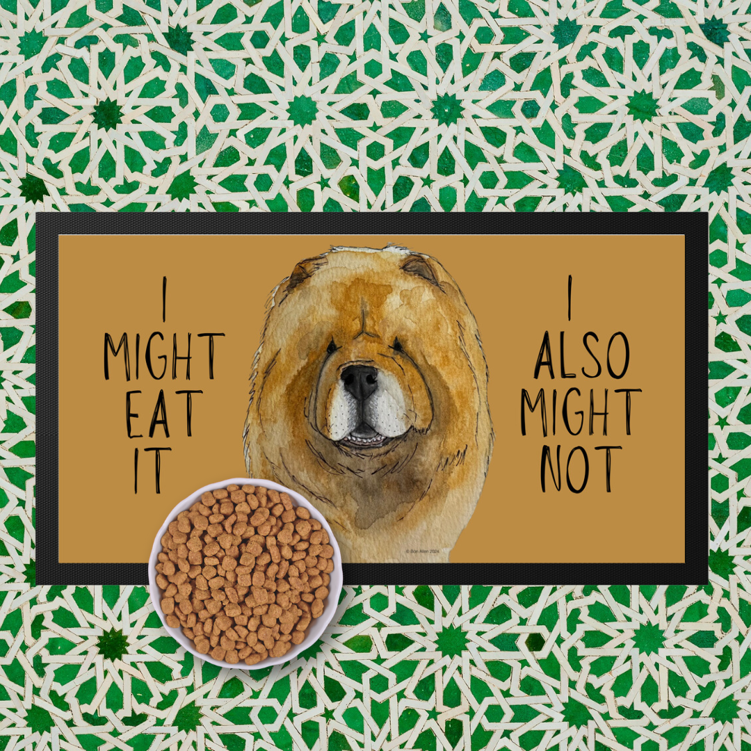 Make Mealtime Fun with Our Red Chow Chow Pet Bowl Mat!