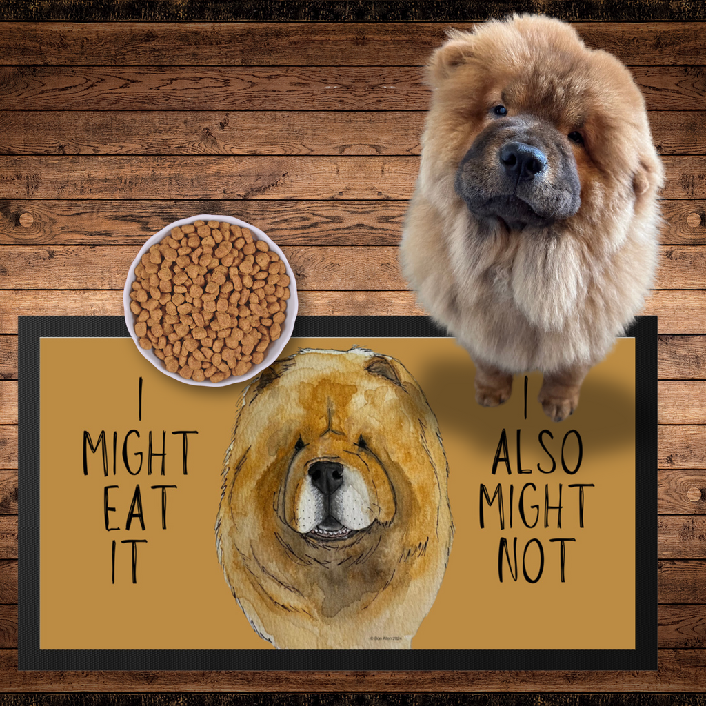 Make Mealtime Fun with Our Red Chow Chow Pet Bowl Mat!