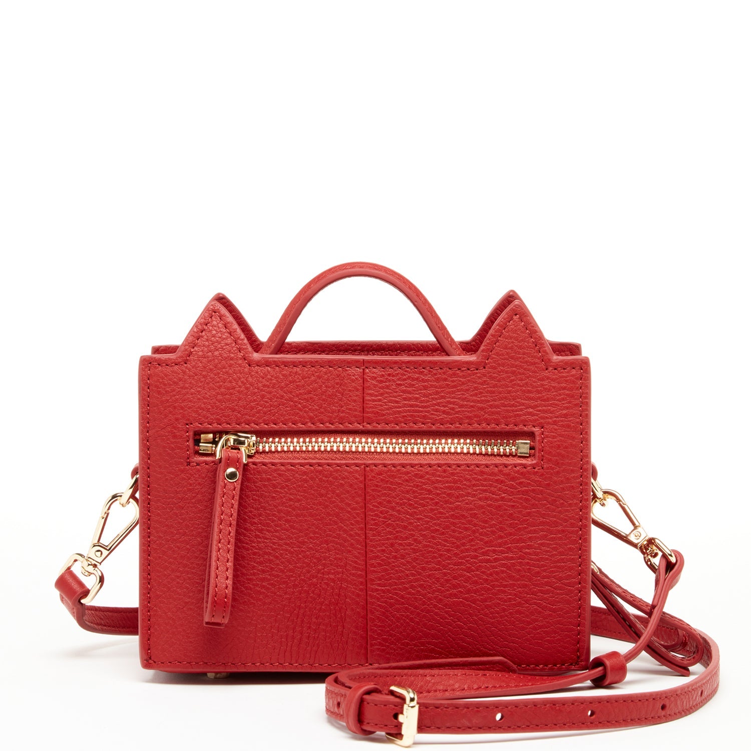 Red Leather Cat Crossbody Bag for Women