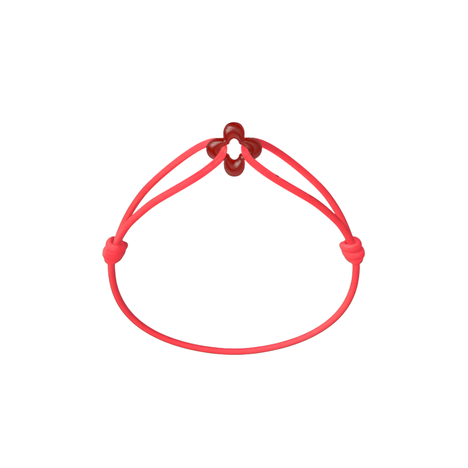 Mini Red Clover Cord Bracelet with Carnelian