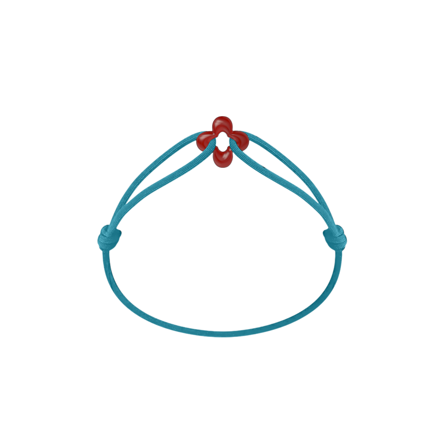 Mini Red Clover Cord Bracelet with Carnelian