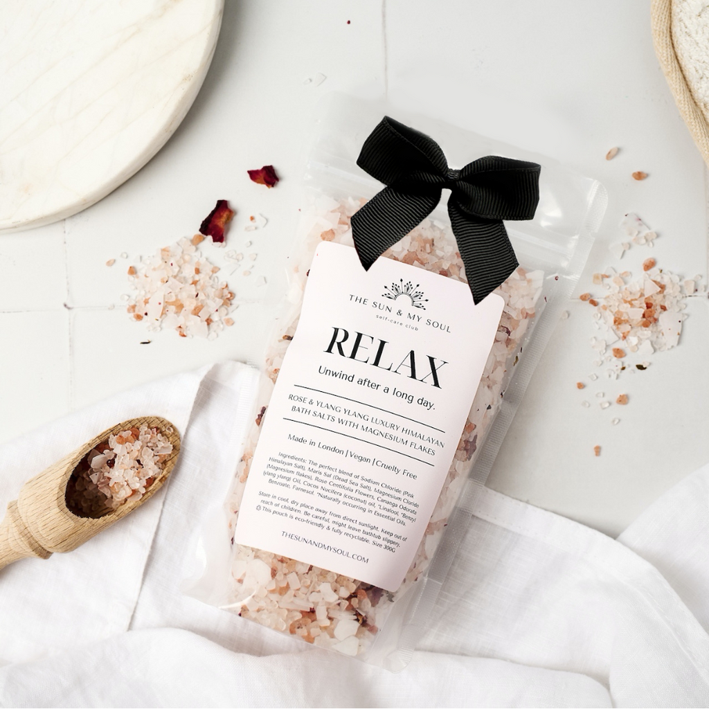 Rose and Ylang Ylang Himalayan Bath Salts Relaxing Luxury Soak