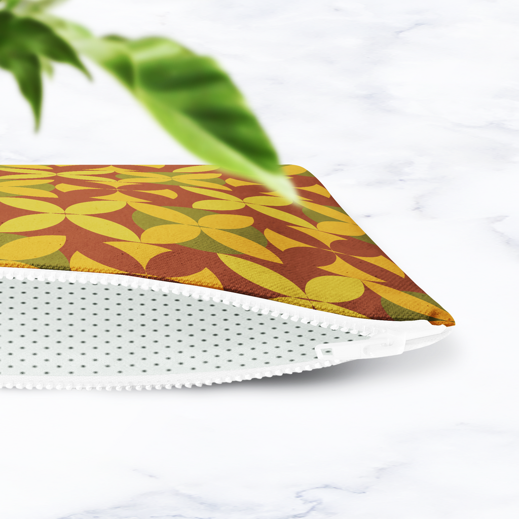 Brown and Green Retro Make Up Bag