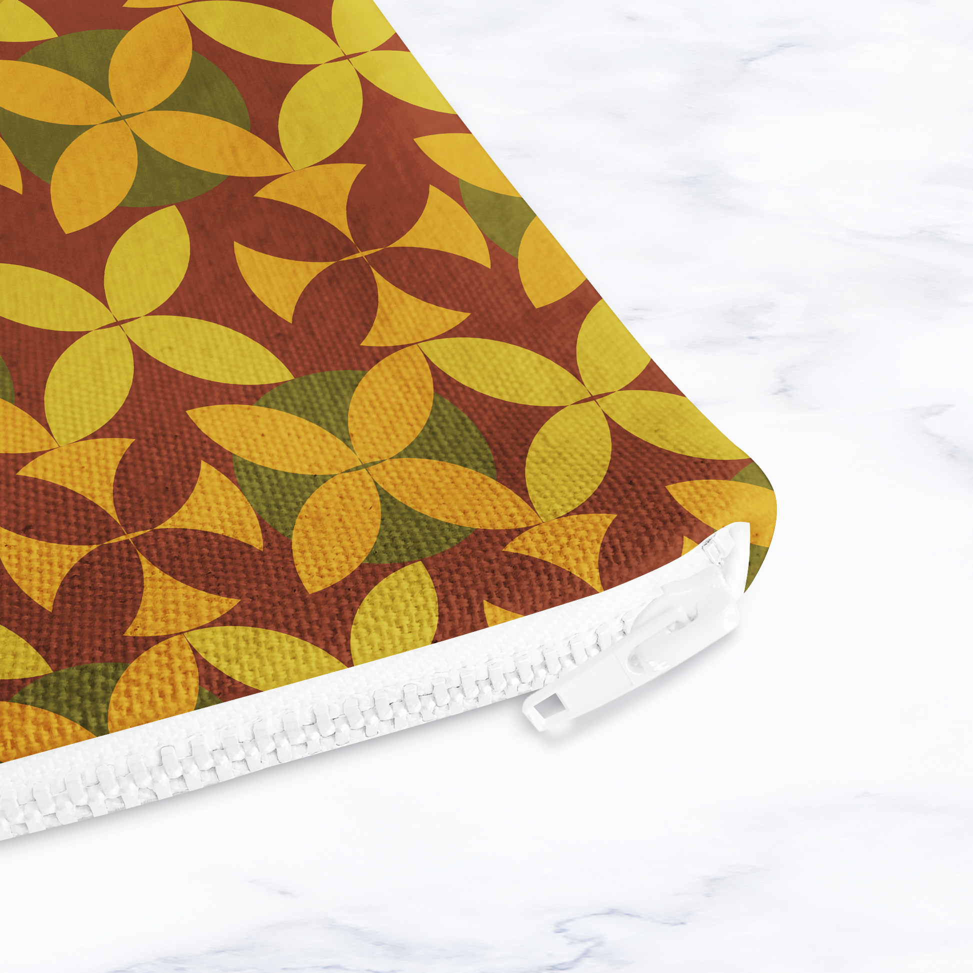 Brown and Green Retro Make Up Bag