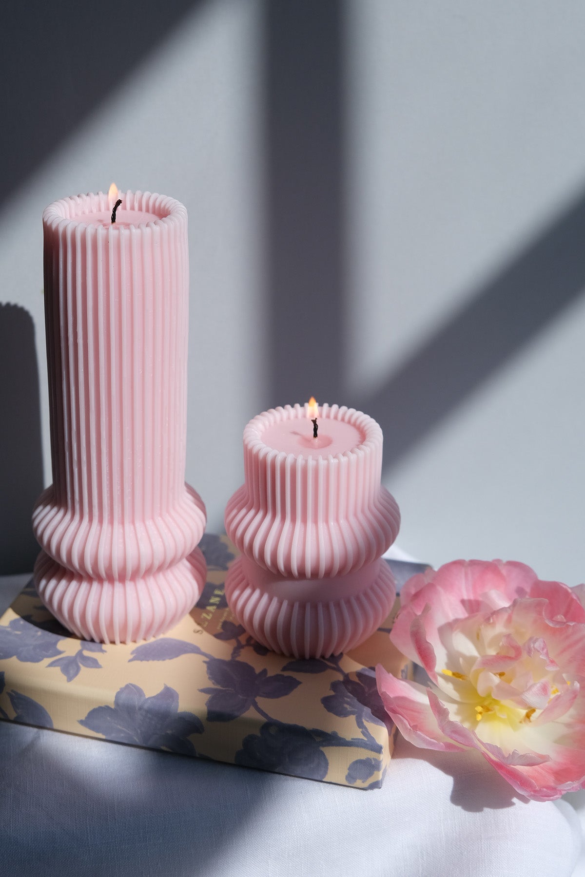 Striped Pillar Candle
