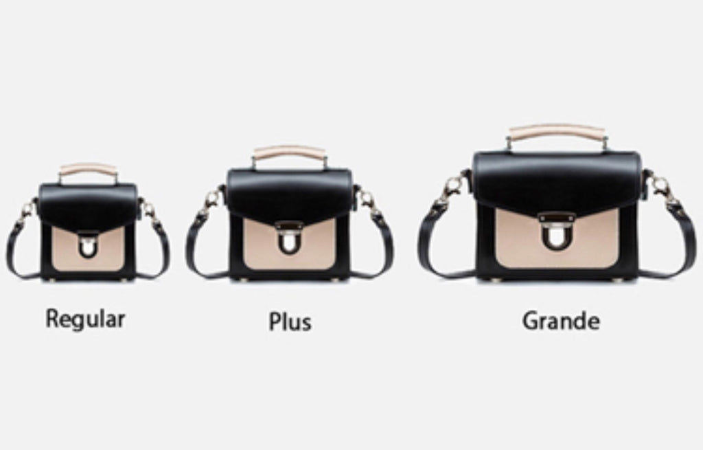 Handmade Leather Sugarcube Handbag - Rose Truffle