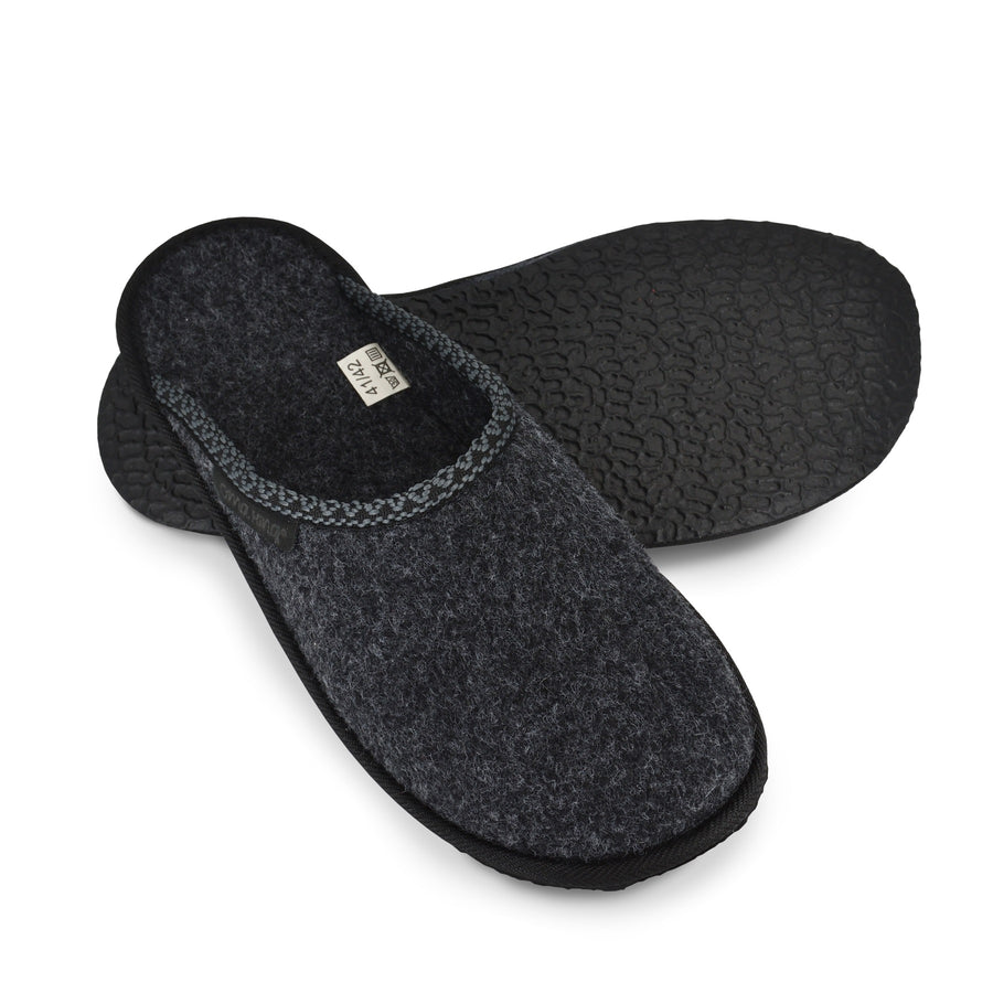 Black Felt Slippers by Oma King – Sustainable & Cozy Comfort by Omaking at brixbailey.com