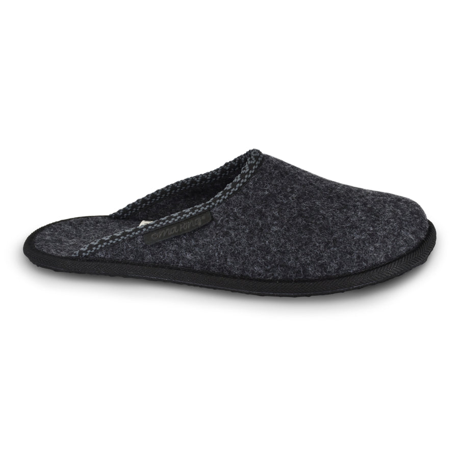 Black Felt Slippers by Oma King – Sustainable & Stylish Comfort by Omaking at brixbailey.com