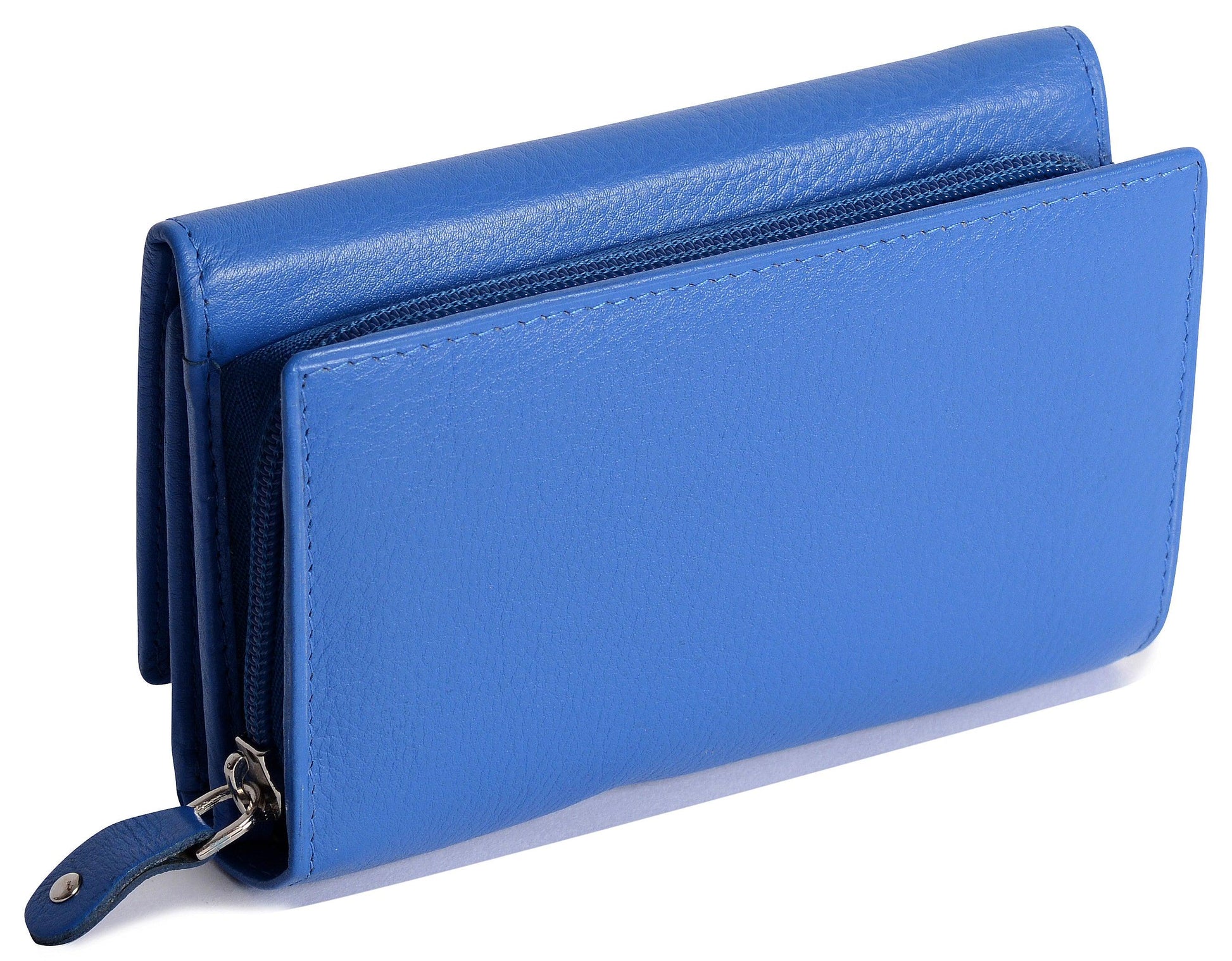 Handmade Leather Trifold Purse with RFID Protection and 8 Card Slots