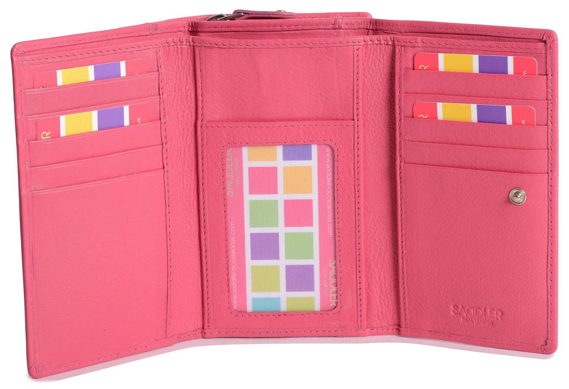 Handmade Leather Trifold Purse with RFID Protection and 8 Card Slots