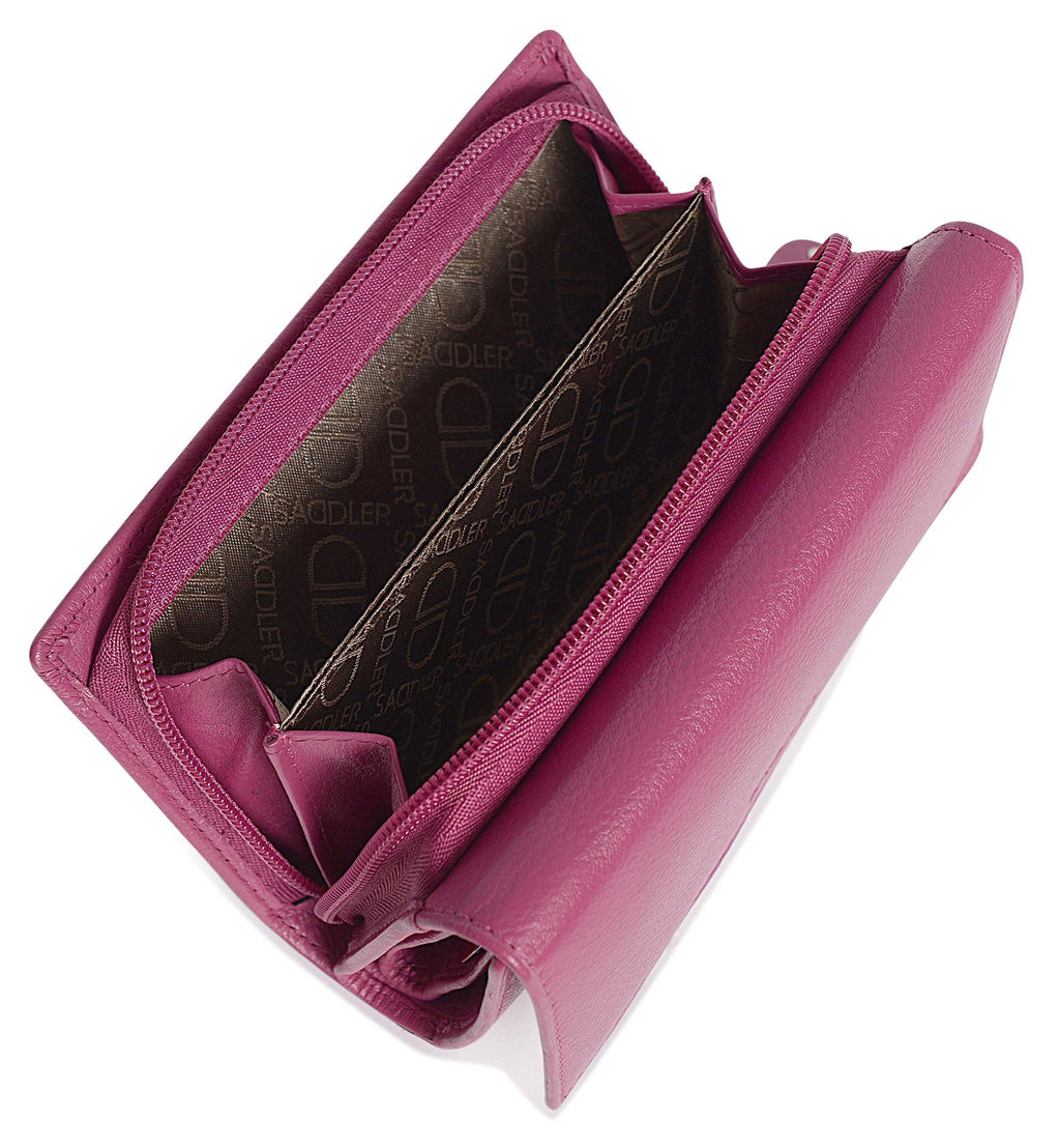 Handmade Leather Trifold Purse with RFID Protection and 8 Card Slots