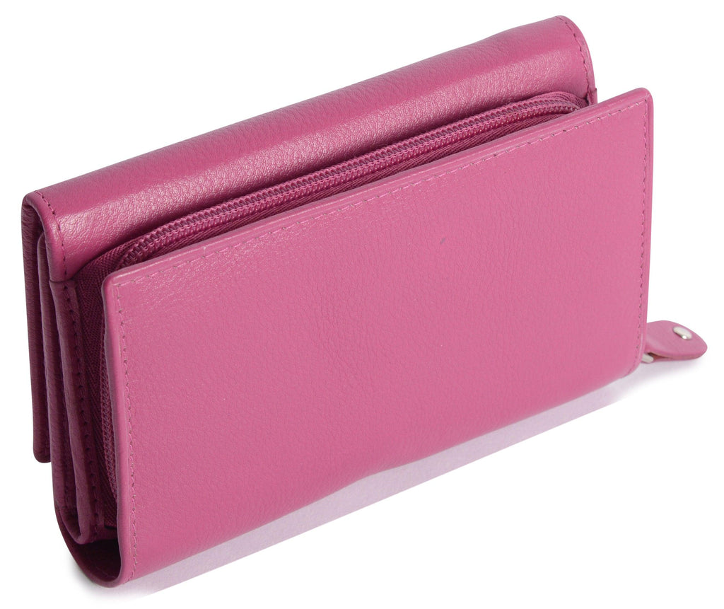 Handmade Leather Trifold Purse with RFID Protection and 8 Card Slots