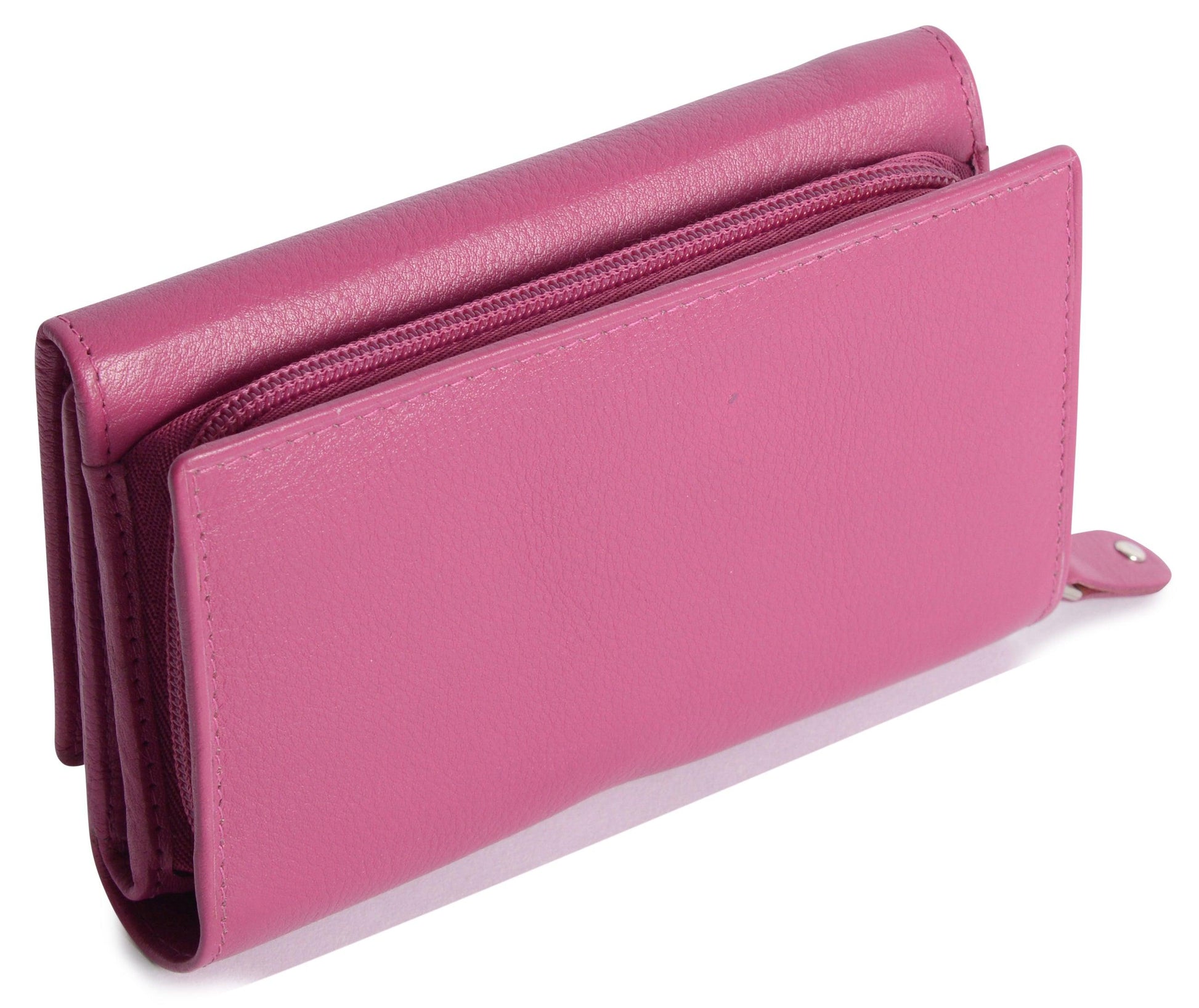 Handmade Leather Trifold Purse with RFID Protection and 8 Card Slots