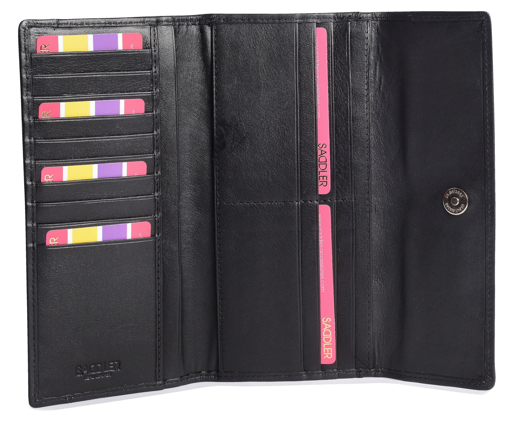 Claire Long Leather Trifold Purse with 18 Card Slots and RFID Protection