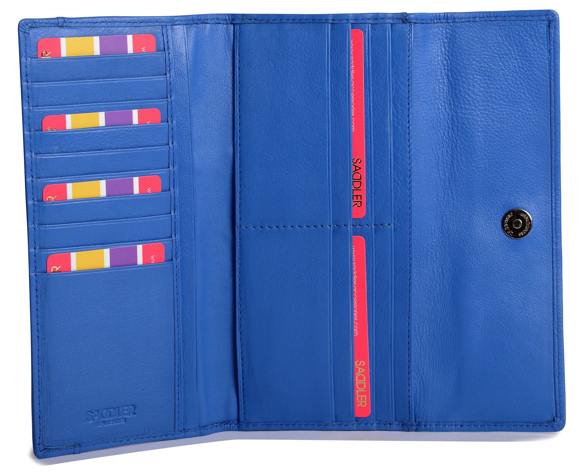 Claire Long Leather Trifold Purse with 18 Card Slots and RFID Protection