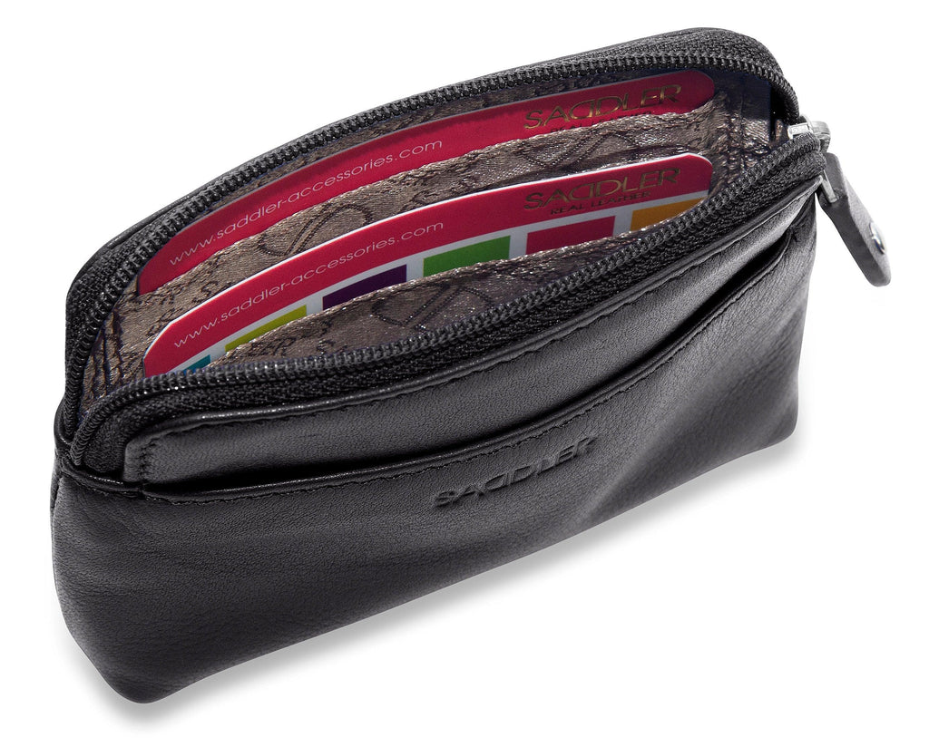 Compact Leather Zip Top Purse Pia Handmade RFID Protected