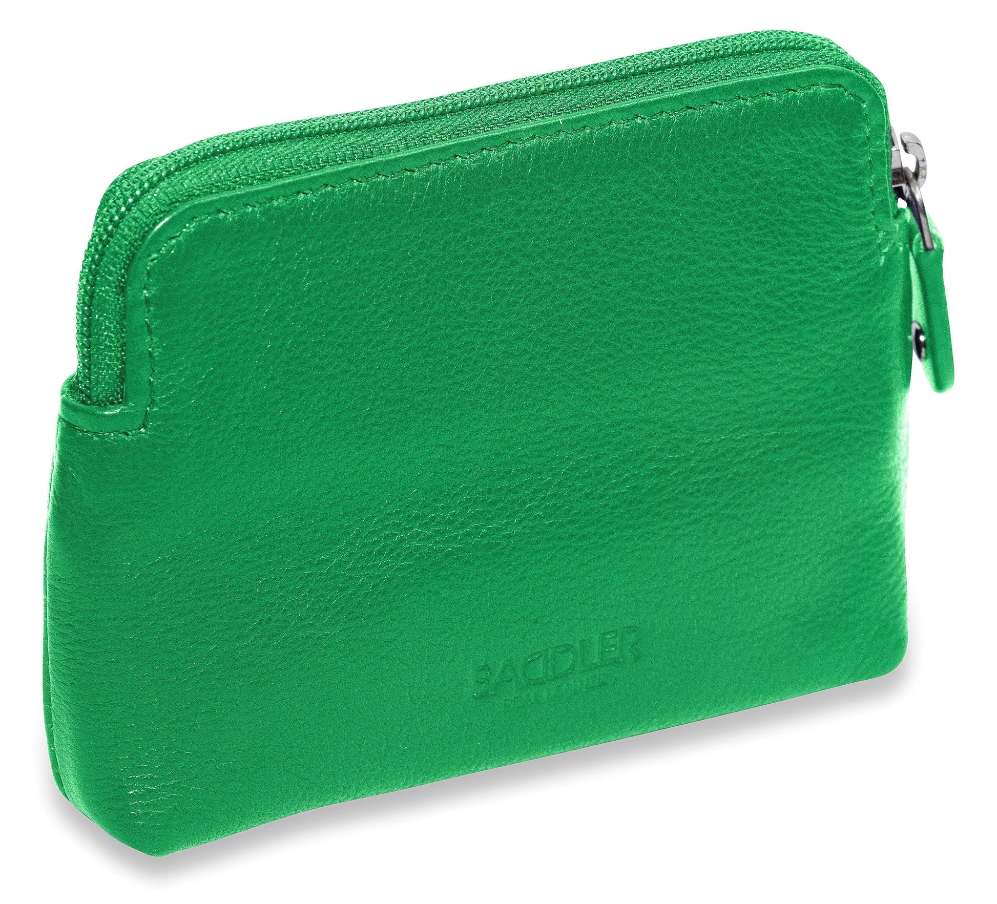 Compact Leather Zip Top Purse Pia Handmade RFID Protected