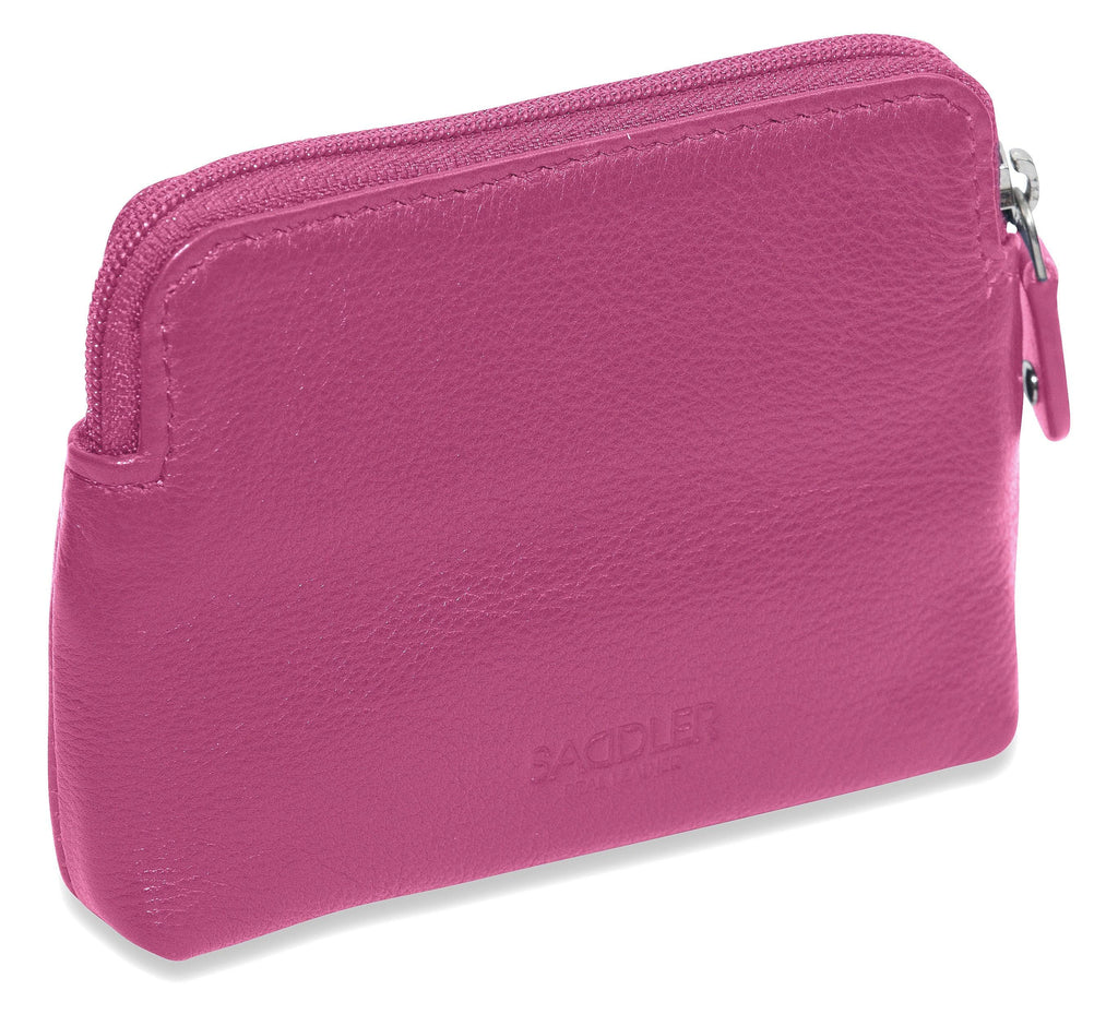 Compact Leather Zip Top Purse Pia Handmade RFID Protected
