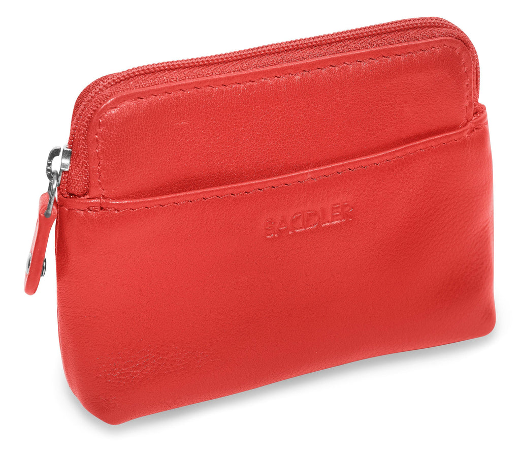Compact Leather Zip Top Purse Pia Handmade RFID Protected