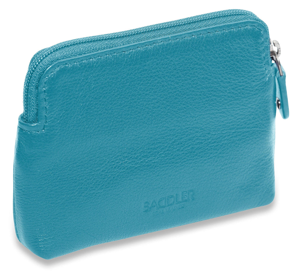 Compact Leather Zip Top Purse Pia Handmade RFID Protected
