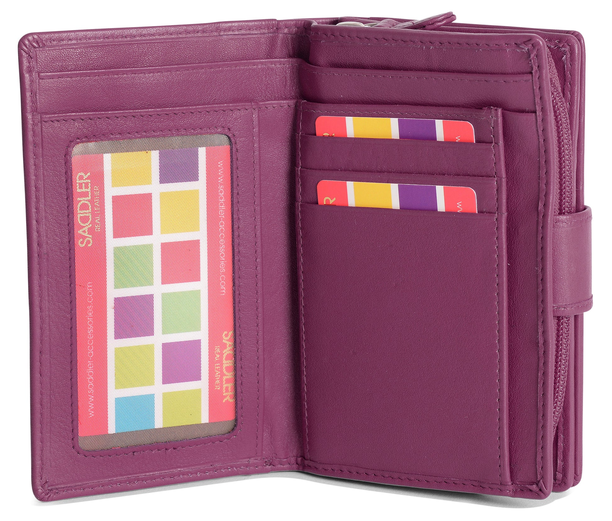Georgie Leather Double Sided Purse with 13 Card Slots and RFID Protection