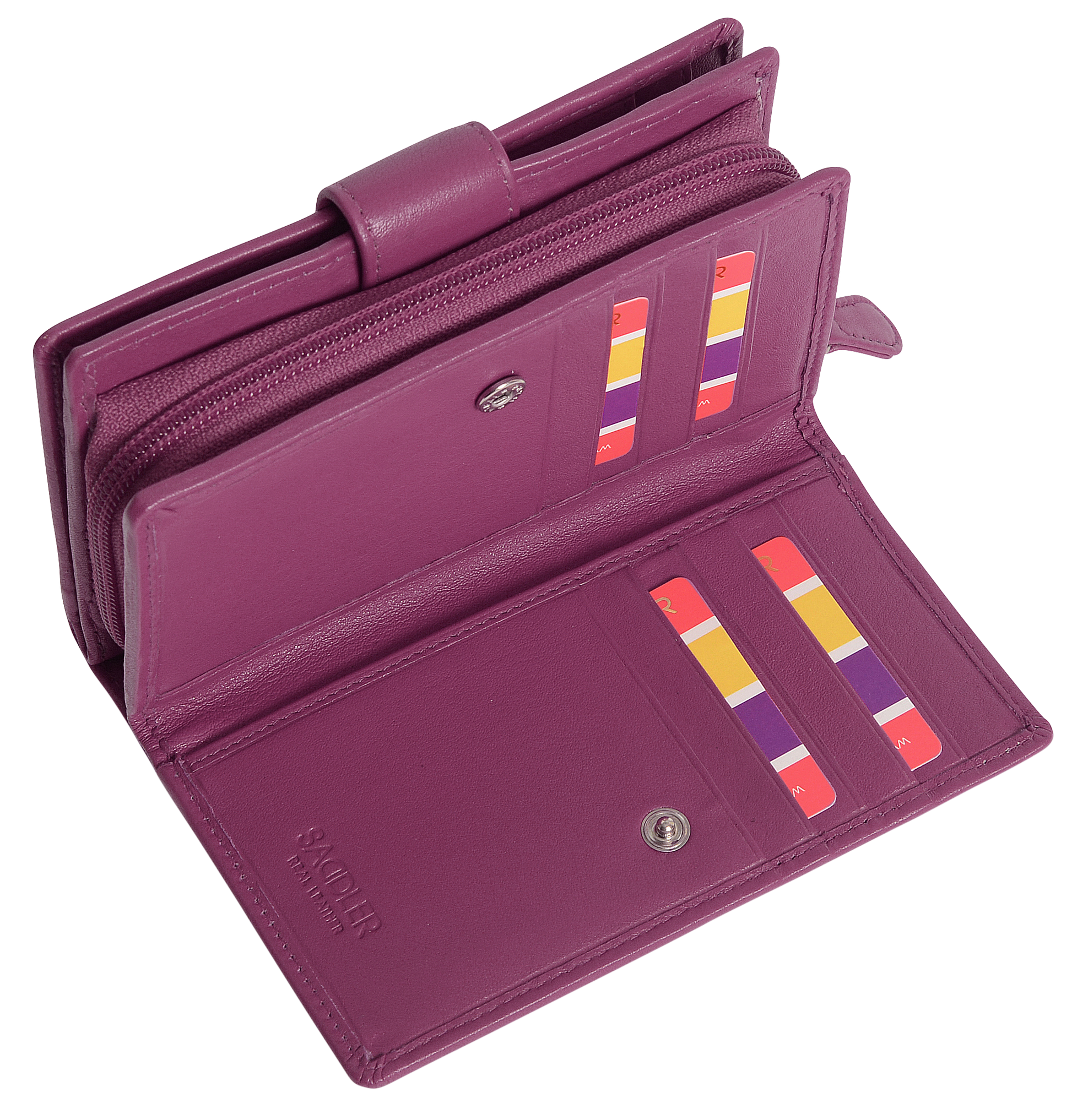 Georgie Leather Double Sided Purse with 13 Card Slots and RFID Protection
