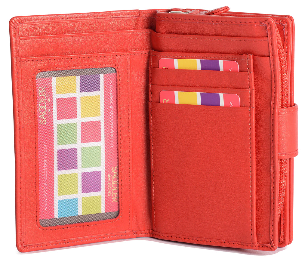 Georgie Leather Double Sided Purse with 13 Card Slots and RFID Protection