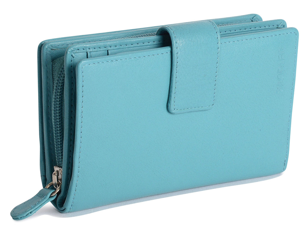 Georgie Leather Double Sided Purse with 13 Card Slots and RFID Protection