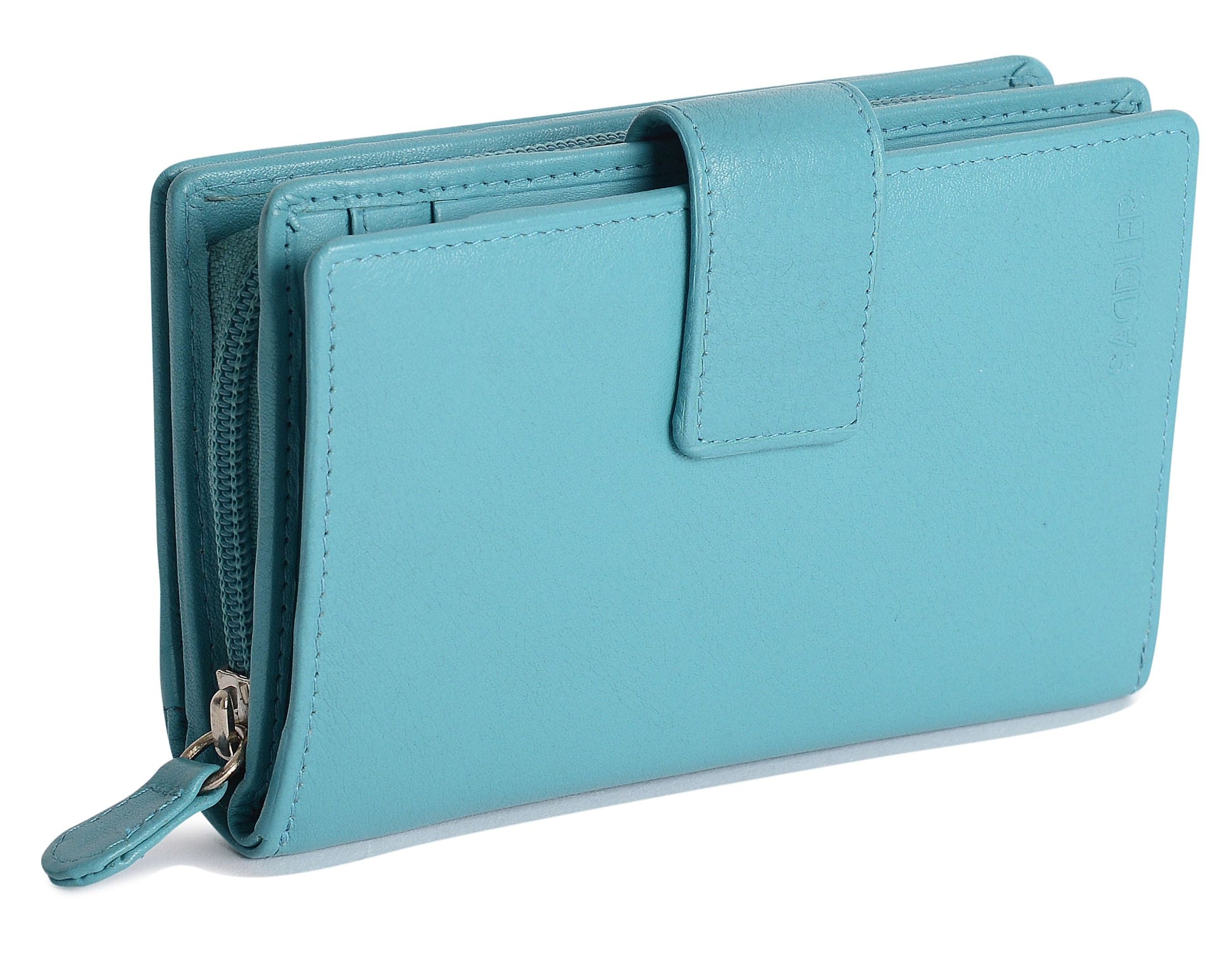 Georgie Leather Double Sided Purse with 13 Card Slots and RFID Protection