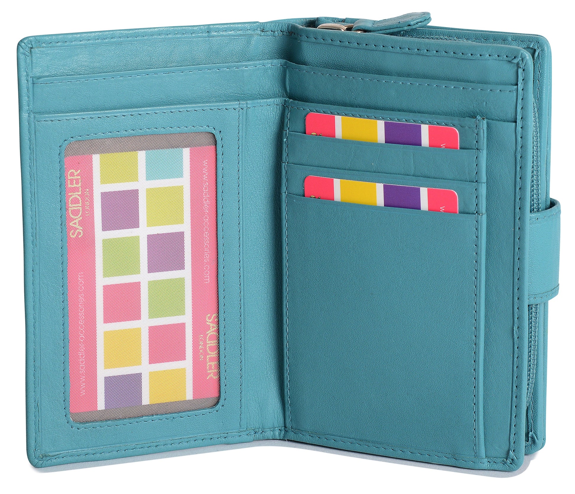 Georgie Leather Double Sided Purse with 13 Card Slots and RFID Protection