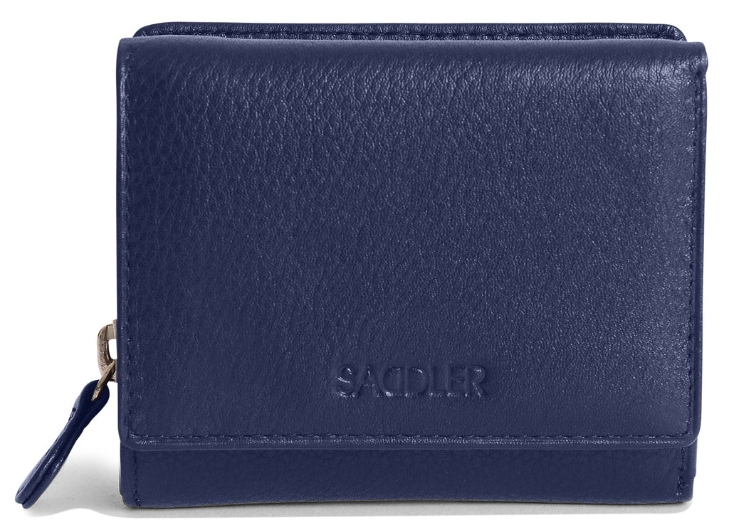 Handmade Leather Compact Trifold Purse with RFID Protection