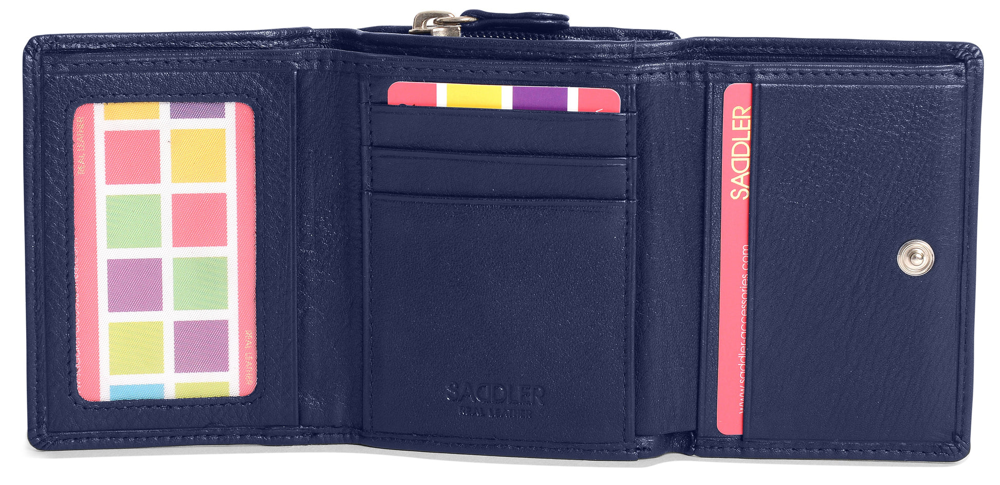 Handmade Leather Compact Trifold Purse with RFID Protection