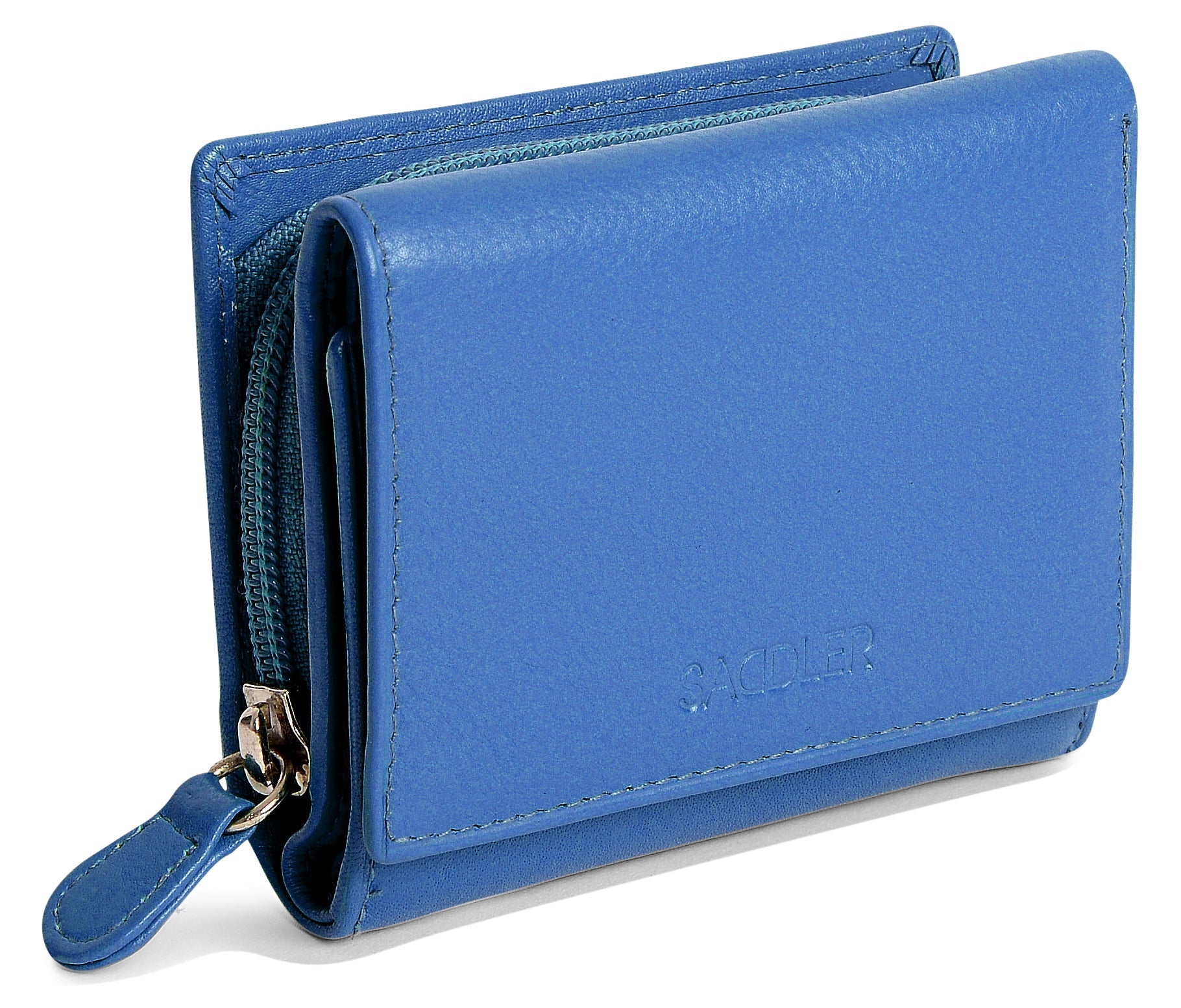 Handmade Leather Compact Trifold Purse with RFID Protection