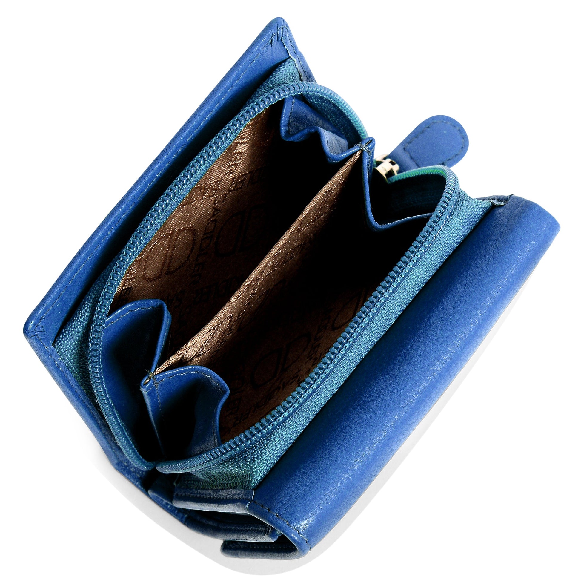 Handmade Leather Compact Trifold Purse with RFID Protection