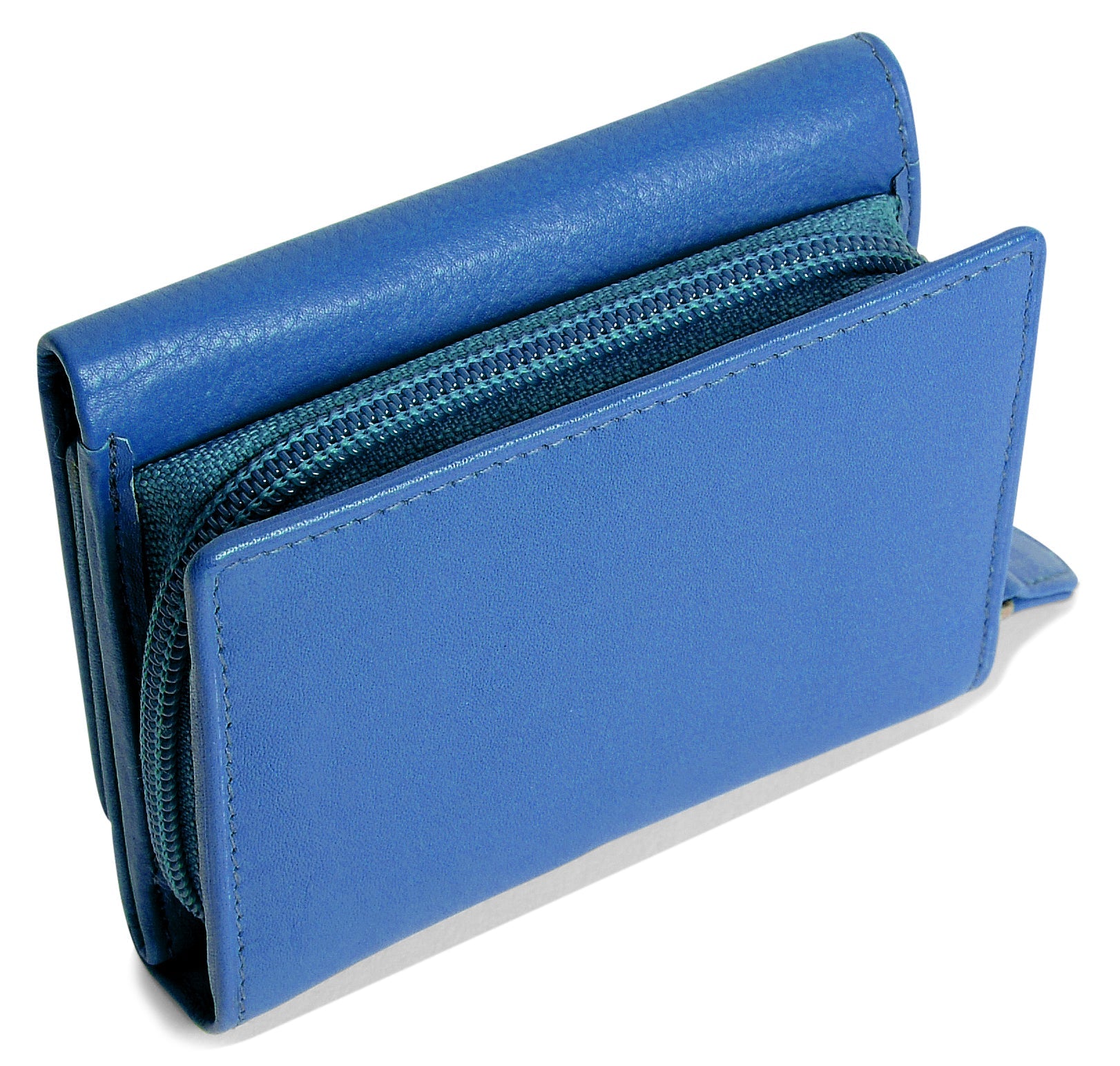 Handmade Leather Compact Trifold Purse with RFID Protection
