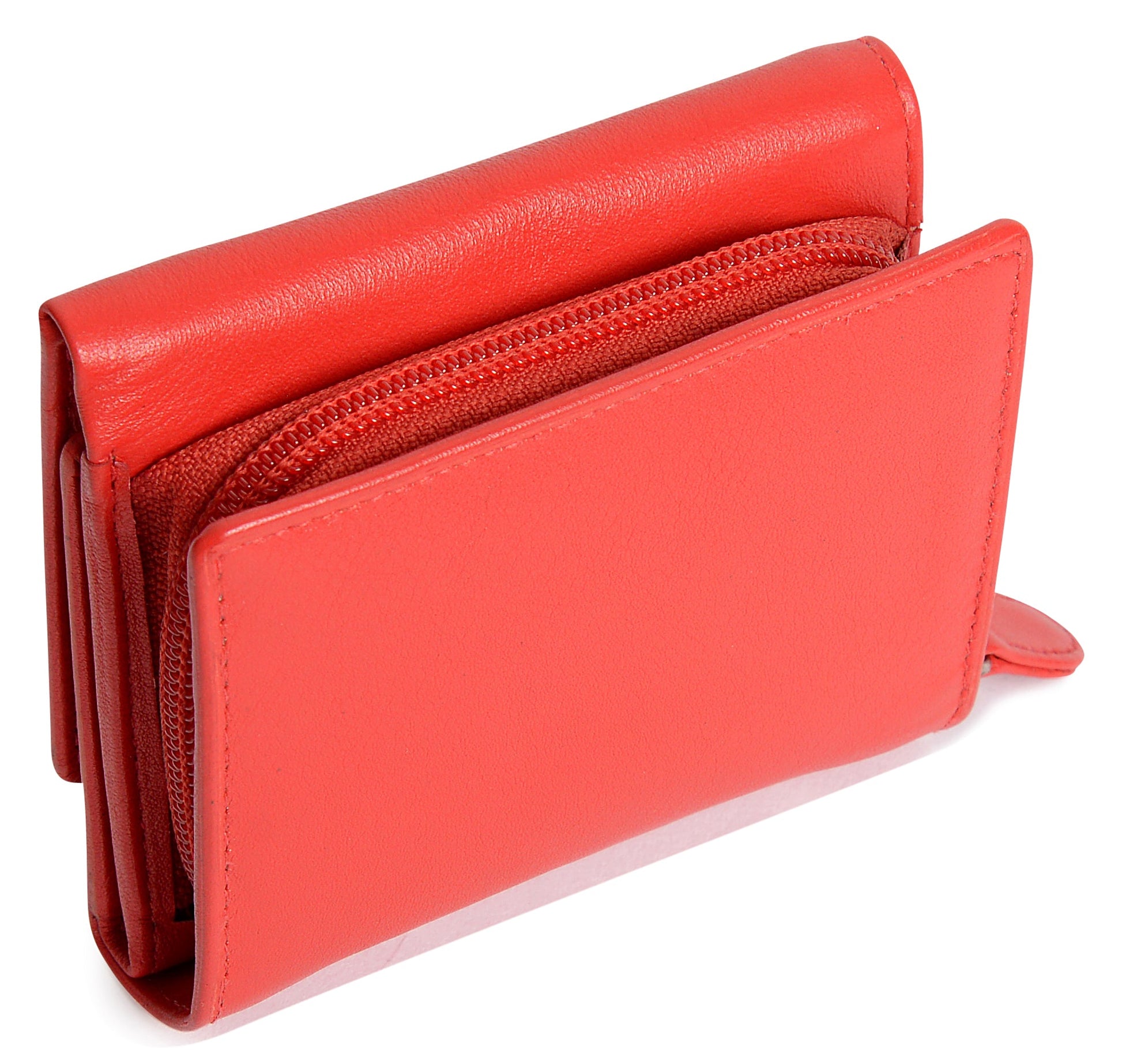Handmade Leather Compact Trifold Purse with RFID Protection