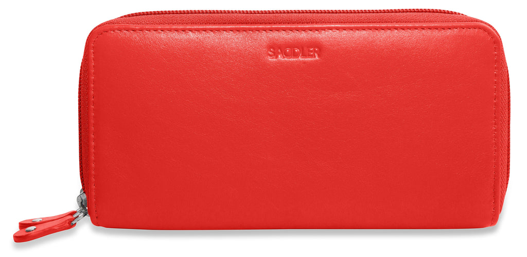 Gabriella Leather Double Zip Around Purse with RFID Protection