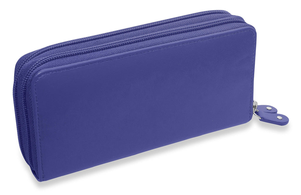 Gabriella Leather Double Zip Around Purse with RFID Protection