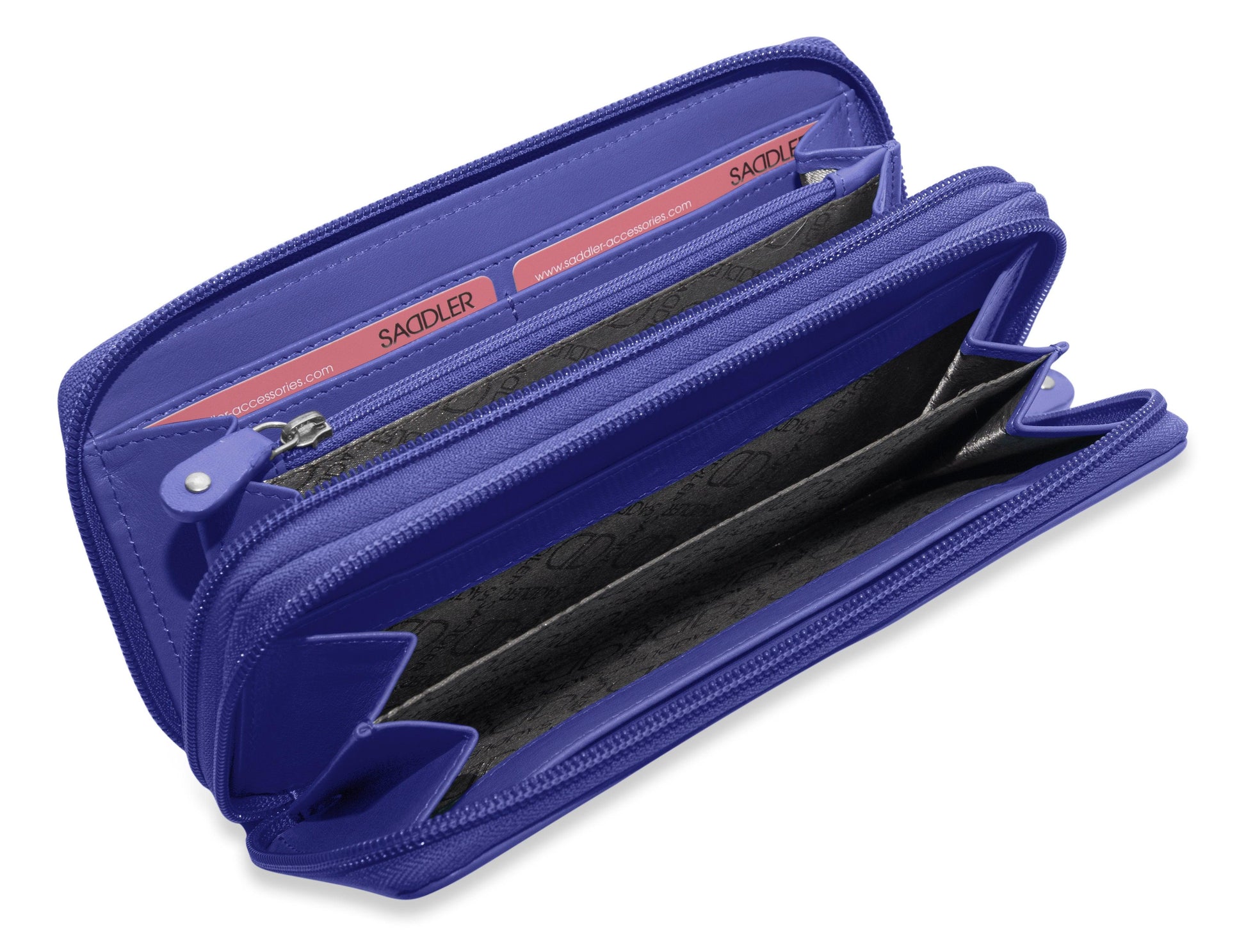 Gabriella Leather Double Zip Around Purse with RFID Protection