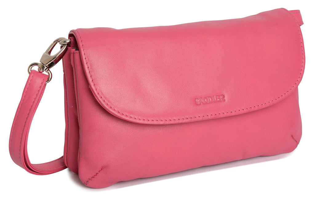 Audrey Compact Leather Crossbody Bag and Clutch