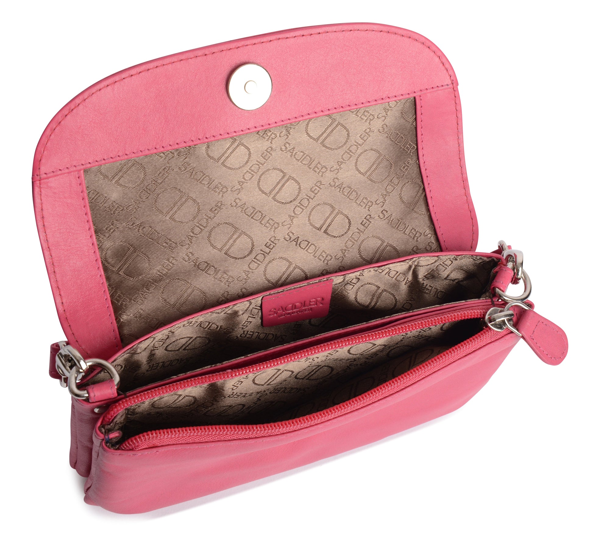 Audrey Compact Leather Crossbody Bag and Clutch