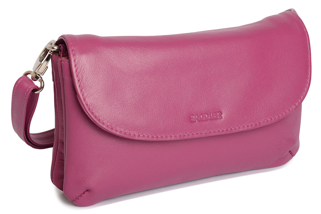 Audrey Compact Leather Crossbody Bag and Clutch