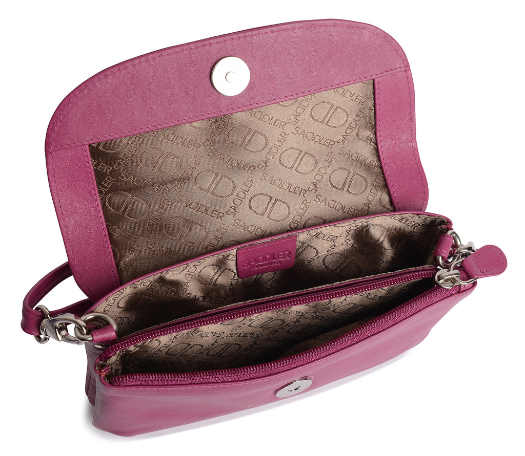 Audrey Compact Leather Crossbody Bag and Clutch