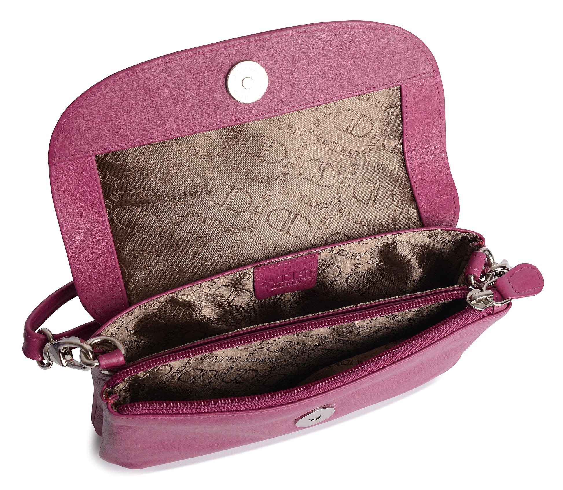 Audrey Compact Leather Crossbody Bag and Clutch