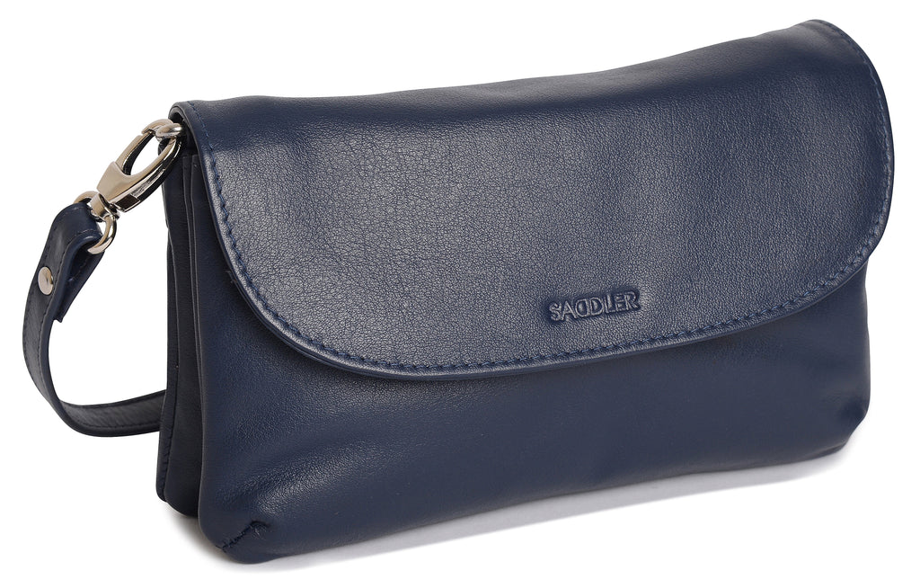 Audrey Compact Leather Crossbody Bag and Clutch