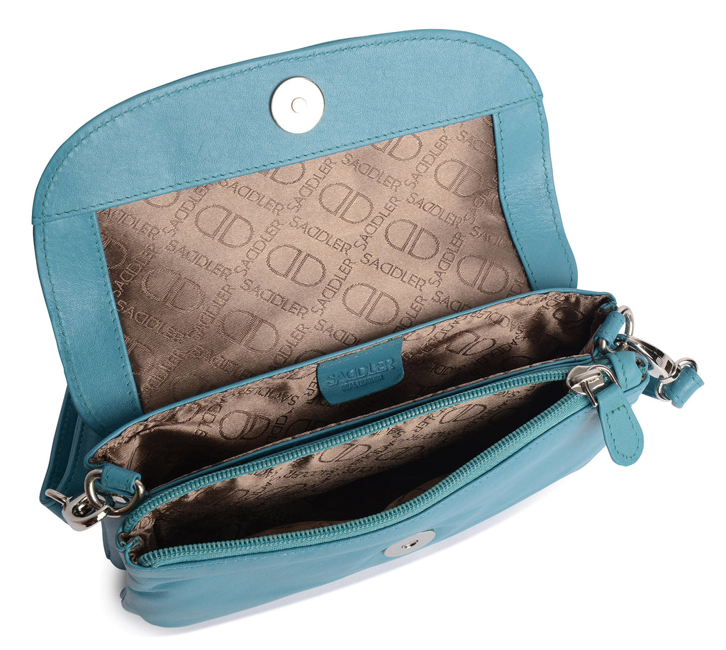 Audrey Compact Leather Crossbody Bag and Clutch