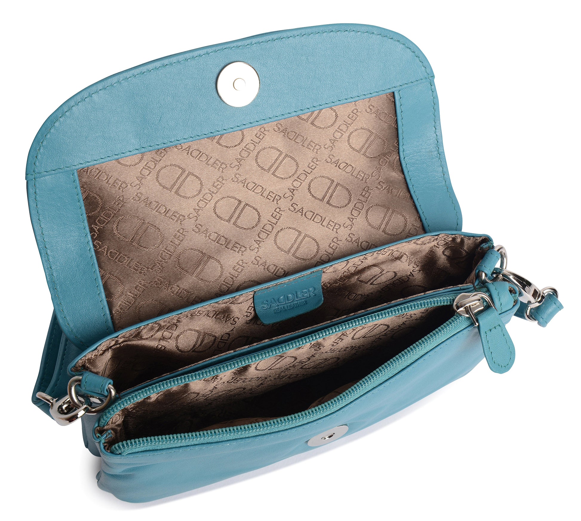 Audrey Compact Leather Crossbody Bag and Clutch