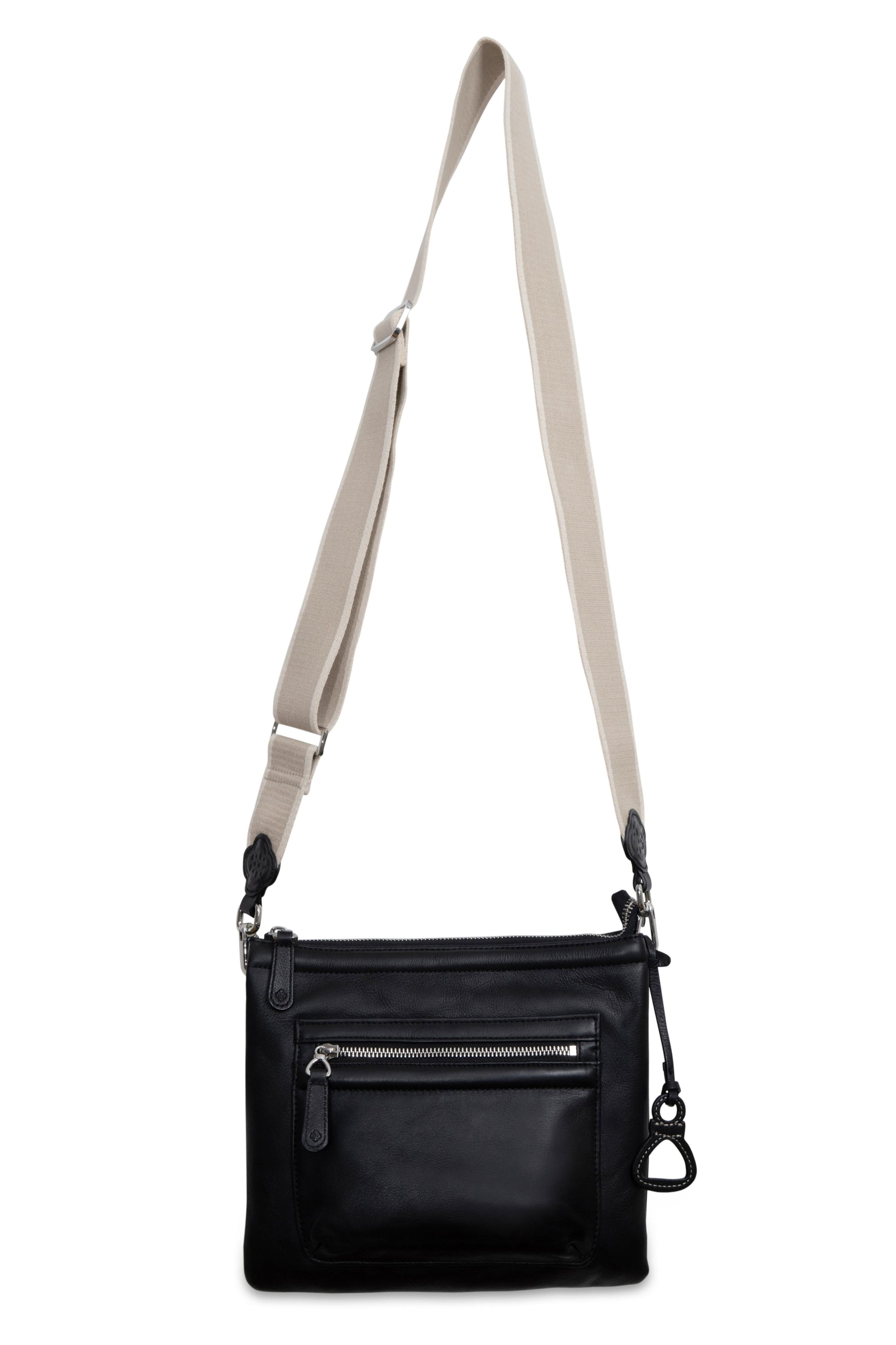 Ellen Leather 3 Section Zip Top Crossbody Bag