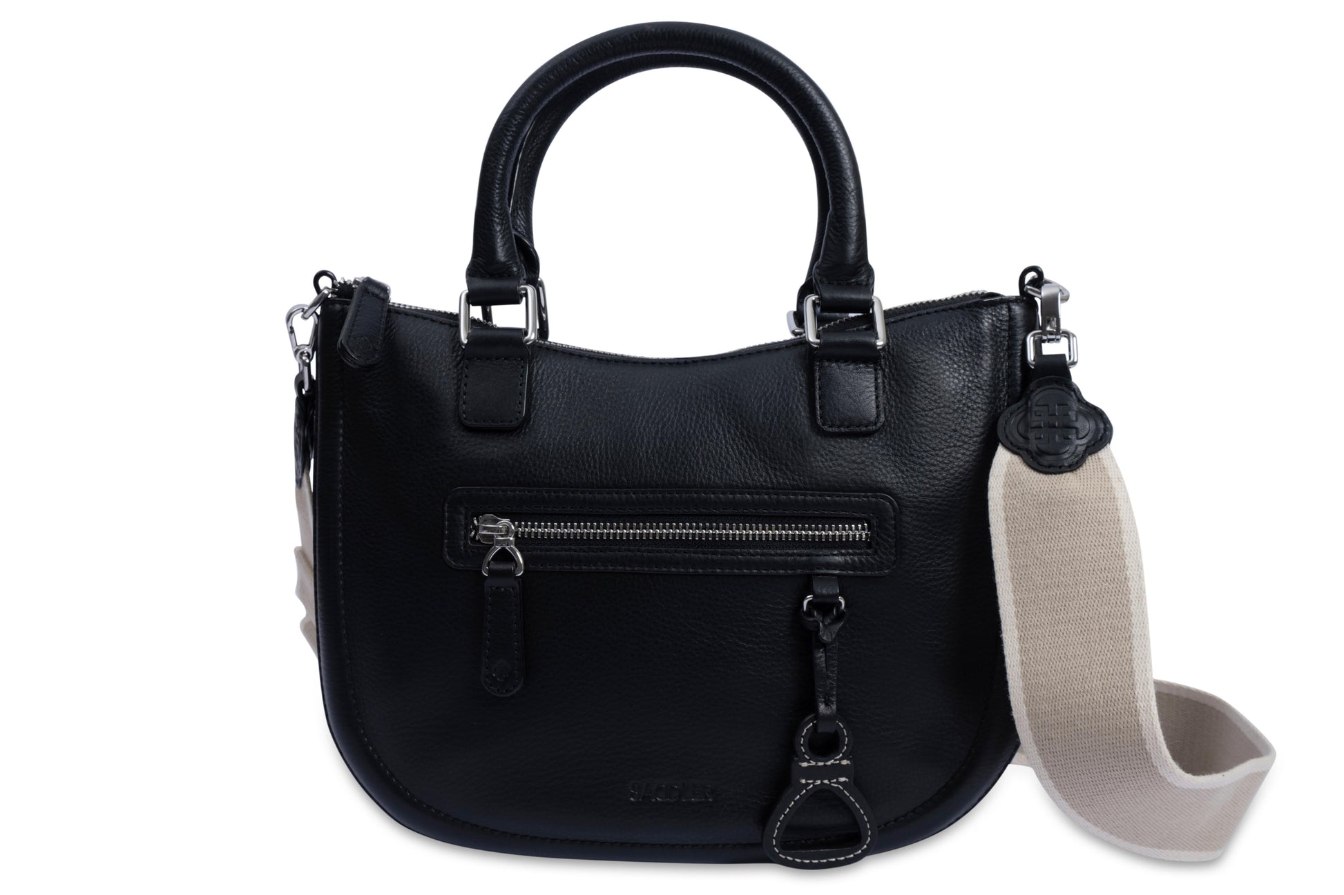 Chloe Leather Twin Handle Handbag with Crossbody Strap