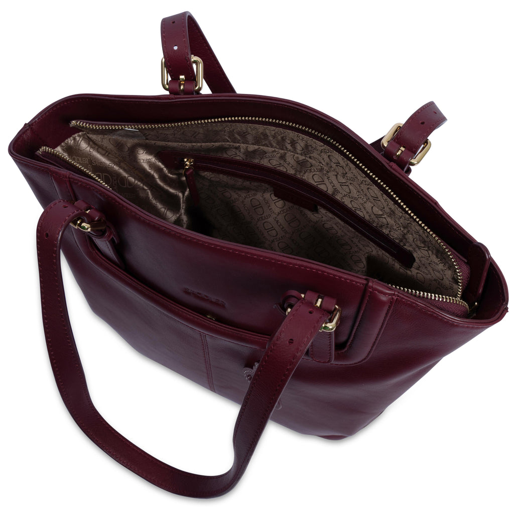 Sienna Zip Top Tote Shopper Bag for Women Handmade Leather